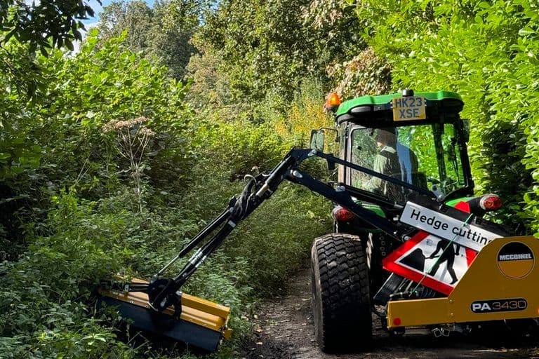 McConnel PA3430 hedge cutter and compact tractor equipment